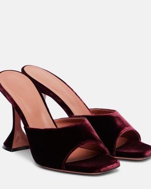 AMINA MUADDI Lupita 95 Velvet Mules - Red