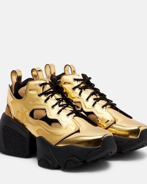 Noir Kei Ninomiya X Reebok Metallic-Effect Platform Trainers - Black