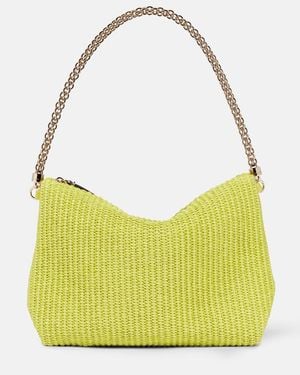 Jimmy Choo Callie Raffia Shoulder Bag - Yellow