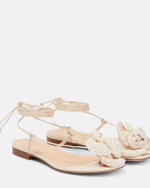 Magda Butrym Crochet And Leather Sandals - Natural