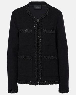 Giambattista Valli Sequined Wool-Blend Jacket - Black
