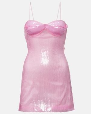 David Koma Sequined Minidress - Pink