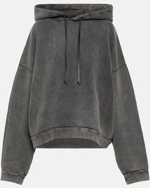 Acne Studios Faded-Wash Oversized-Fit Cotton-Jersey Hoody - Grey