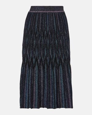 Missoni Pleated Lame Midi Skirt - Blue