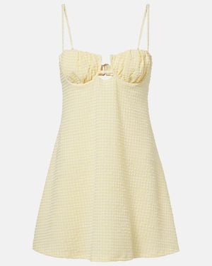 Montce Petal Gingham Minidress - Yellow