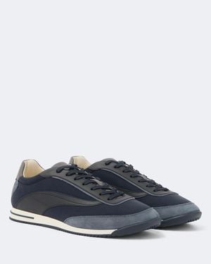 Brunello Cucinelli Leather-Trimmed Trainers - Blue