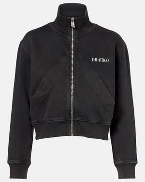 The Attico Cropped Cotton Sweatshirt - Black
