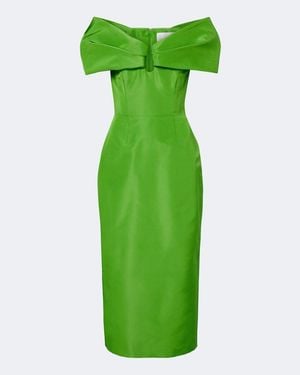 Carolina Herrera Off-Shoulder-Cocktailkleid Aus Seiden-Faille - Grün