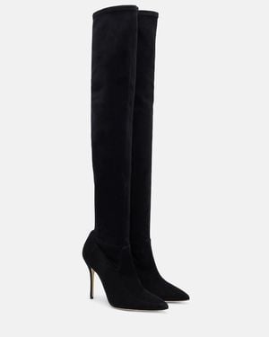 Manolo Blahnik Pascalarehi 105 Suede Over-The-Knee Boots - Black