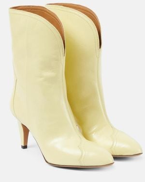 Isabel Marant Dytho Leather Ankle Boots - Metallic
