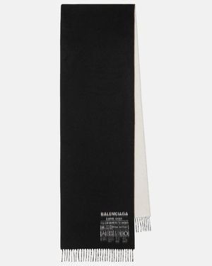 Balenciaga Schal Aus Kaschmir Und Wolle - Schwarz