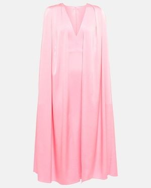 Alex Perry Crepe Cape Midi Dress - Pink