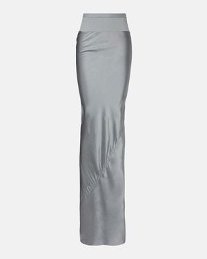 Rick Owens Coda Satin Maxi Skirt - Gray