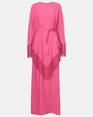 Taller Marmo Fringed Crepe Cady Kaftan - Pink