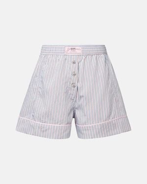 Ganni Striped Bermuda Shorts - White