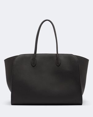 The Row Marlo 17 Leather Tote Bag - Black