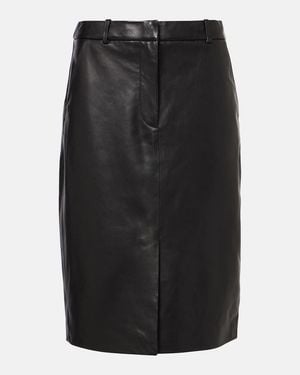 Veronica Beard Maxine High-Rise Leather Pencil Skirt - Black