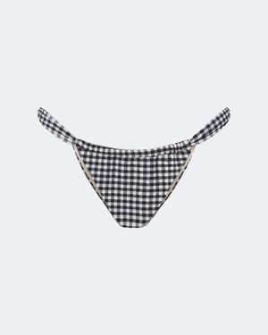 Montce Sandra Polka-Dot Seersucker Bikini Bottoms - White