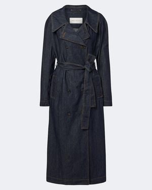 Dries Van Noten Trenchcoat Aus Denim - Blau