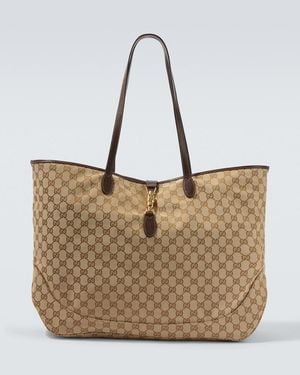 Gucci Tote Bag Jackie Gg Large Aus Canvas - Natur