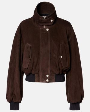 Nour Hammour Briar Suede Bomber Jacket - Brown
