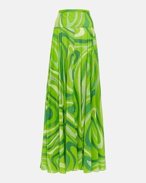 PUCCI Marmo Pleated Cotton Muslin Maxi Skirt - Pink