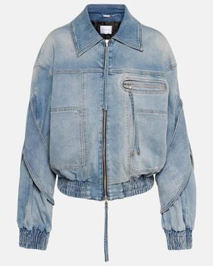Blumarine Denim Bomber Jacket - Blue