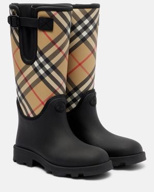 Burberry Marsh Check Rain Boots - Black