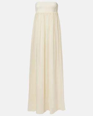 Posse Solene Sash Maxi Dress - White