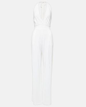 Max Mara Nice Halterneck Jersey Jumpsuit - White