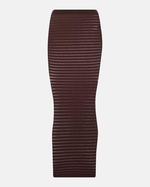 Alaïa Striped Maxi Skirt - Purple