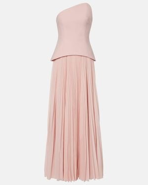Solace London Britt Pleated Strapless Gown - Pink