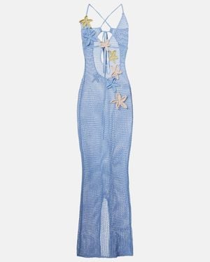 Bananhot Lame Maxi Dress in White | Lyst