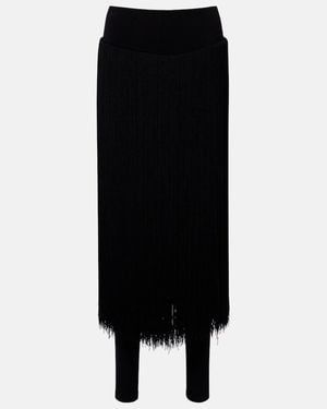 Alaïa Fringed Leggings - Black