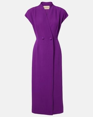 Valentino Vestido Midi De Cady Couture - Morado