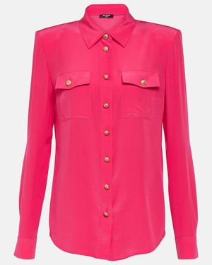 Balmain Silk Crepe De Chine Shirt - Pink