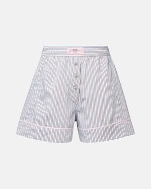 Ganni Striped Bermuda Shorts - White