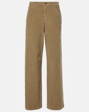 The Row Eglitta Cotton Corduroy Wide-Leg Pants - Natural