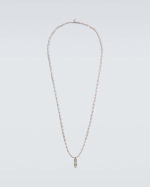 Sydney Evan Happy Face Skateboard Charm Necklace With Pearls - White
