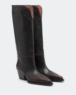 Paris Texas Stiefel Jane Aus Leder - Schwarz