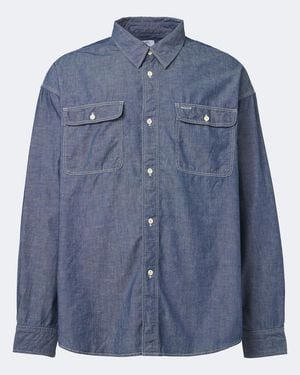 Visvim Camisa En Mezcla De Algodon Y Seda - Azul