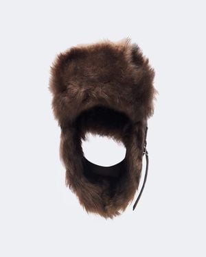Lemaire Shearling-Trimmed Cotton-Blend Aviator Hat - Brown