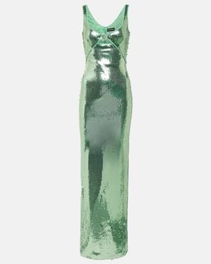 David Koma Sequined Gown - Green