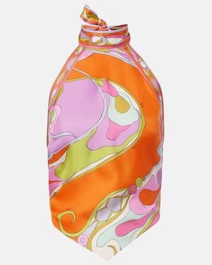 PUCCI Top Orchidee Aus Seiden-Twill - Orange