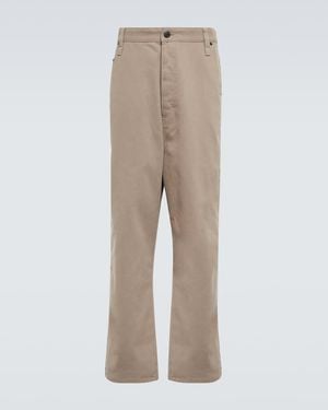 Ami Paris Alex Fit Straight Cotton Gabardine Trousers - Natural
