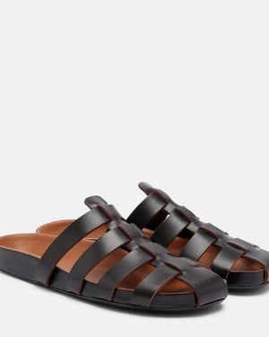 Jude Dusty Leather Fisherman Sandals - Brown