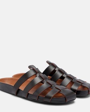 Jude Dusty Leather Fisherman Sandals - Brown