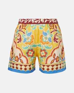 Etro Printed Cotton And Silk Shorts - Multicolor