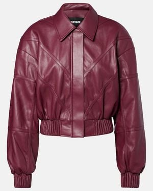 ROTATE BIRGER CHRISTENSEN Cropped Bomber Jacket - Red