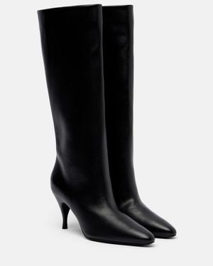 Herbert Levine Silhouette Leather Knee-High Boots - Black